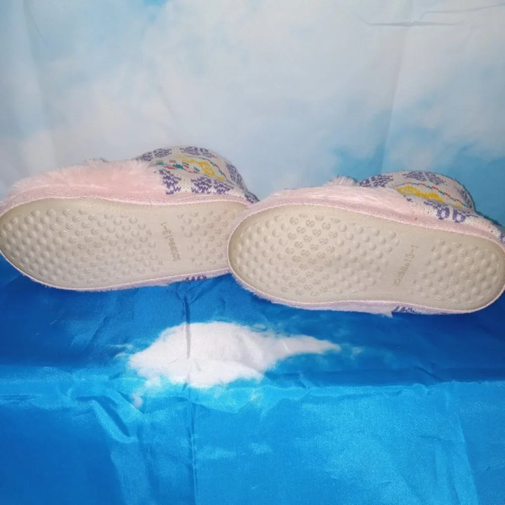 NEW Totes Toasties Girls Pink Llama Slippers Warm ‘n Cozy size 13-1
